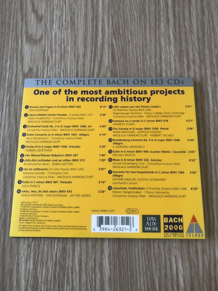 CD BACH AN INTRODUCTION TO THE COMPLETE BACH EDITION 2000 RARE - Bild 4 von 4