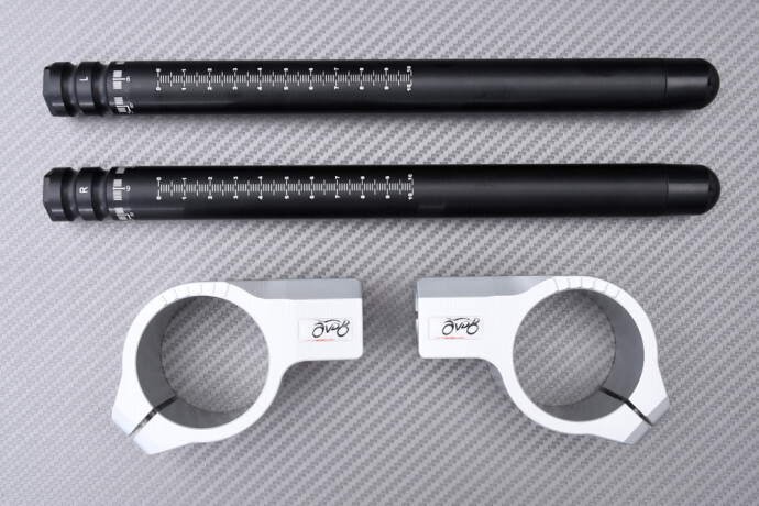 Demi-guidons moto argent et noir 43mm pour Honda XLV 1000 Varadero