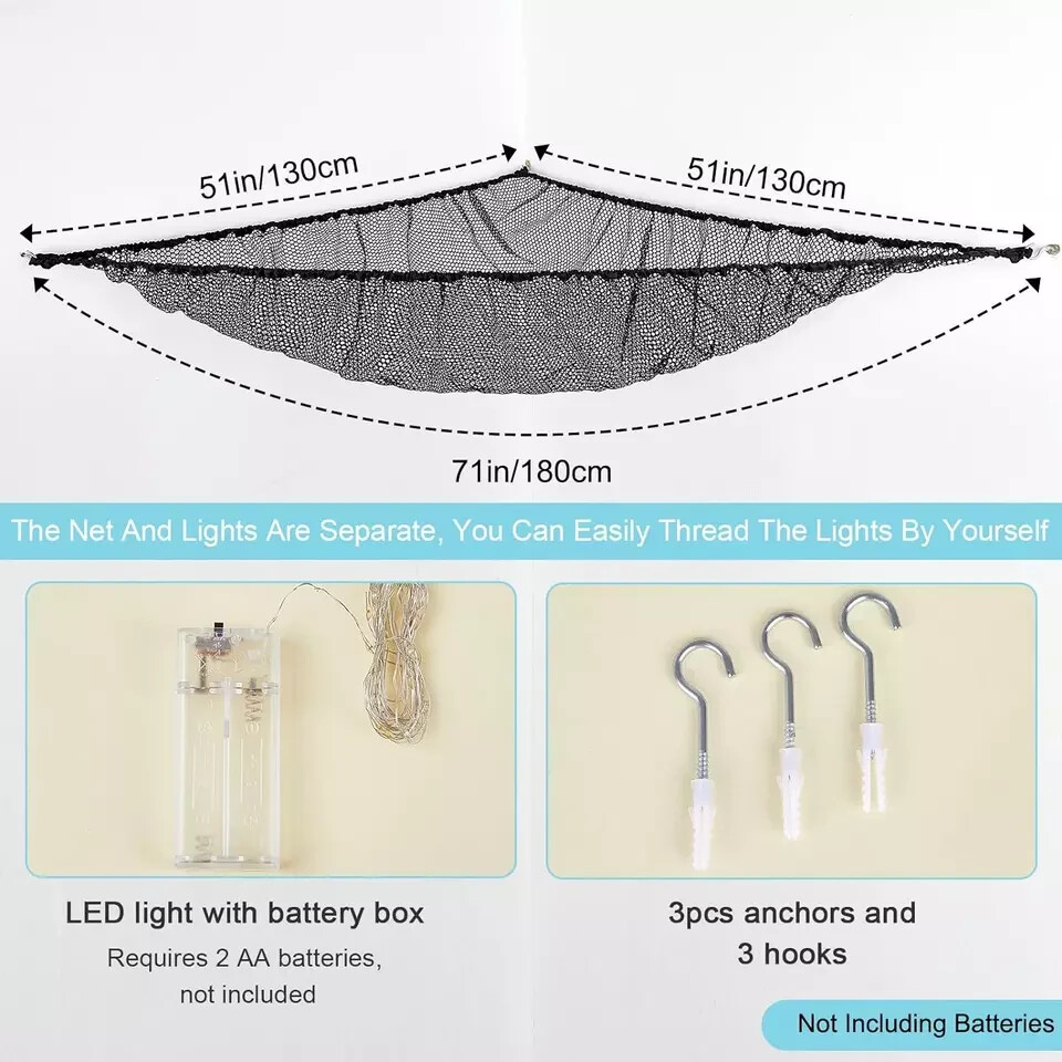 Stuffed Animals Net or Hammock Kids Toy Storage Organizer with LED