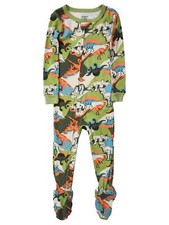 Carter's Toddler Boys Green Knit Dinosaur Footie Sleeper Pajamas