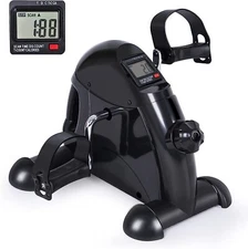 Under Desk Bike Pedal Exerciser Mini Exercise Bike Peddler Sitting w/LCD Display