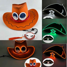 🎩 Cappello Cowboy LED Ace – One Piece Cosplay Festa Halloween