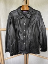 Elisabeth By Liz Claiborne Butter Soft Black Sheep Leather Jacket Coat L