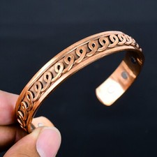 Bracciale vintage in rame puro magnetico regolabile fatto a mano gioielli per regalo CB-430