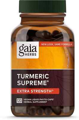 Gaia Turmeric Supreme, Extra Strength, 120 Vegan Liquid Phyto-Capsules EXP 03/26