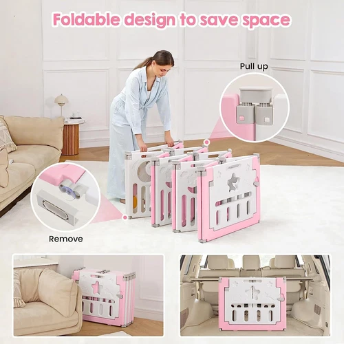 10/14/18 Stk Laufgitter Baby Laufstall Faltbar DIY Absperrgitter Krabbelgitter - Bild 19 von 59