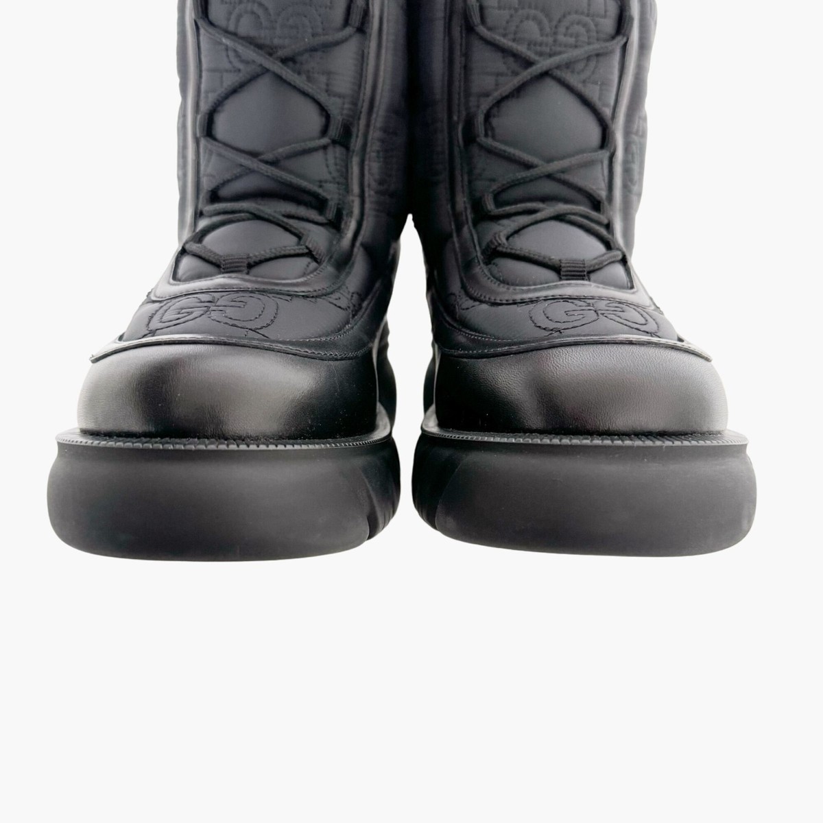 Gucci Romance GG Quilted Snow Boot EU 42 US 12 Black Nylon