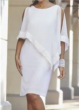 Mother of Bride Groom Church Women's Wedding party Cruise Cape Dress L XL 1X 2X