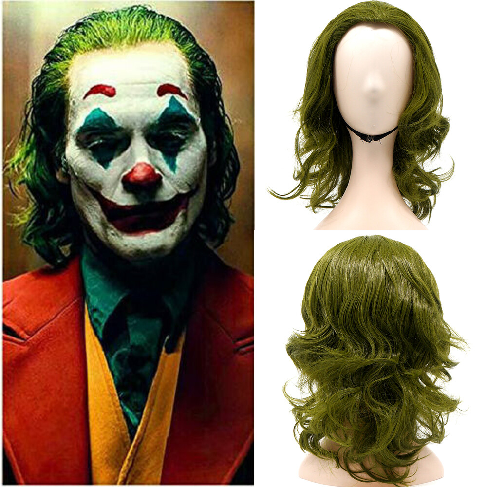 Peluca de disfraces Joker Arthur Fleck Joaquín Phoenix de 13,8" cabello rizado regalo de Halloween