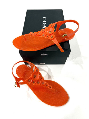 coach tea rose jelly sandals