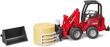 Bruder Toys 02192 Schaffer Compact Loader 2630 w/ Bale Gripper 1 Round Bale