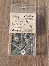 Vintage Sealed Box of Fastway Fasteners 3/4" Length 1/4" Head Drive Pins Qty 50