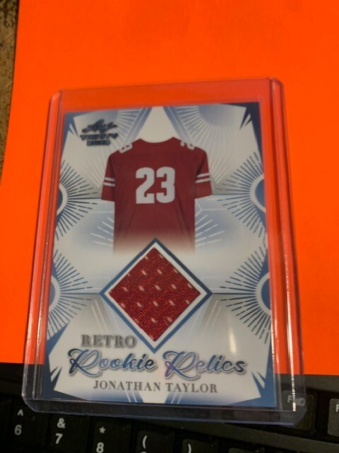 2023 LEAF TRINITY JONATHAN TAYLOR ROOKIE RELICS RETRO ~ COLTS JERSEY CARD