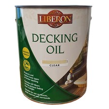 Liberon Decking Oil 2.5L Clear Medium Oak Teak Wood Stain UV Filter Fence Paint