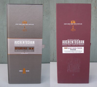 Lot 2 Achentoshan Single Malt Scotch Boxes Only: 21 Years/1988 Wine Cask Finish