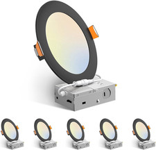 6 Pack 6 Inch 5CCT Ultra-Thin LED Recessed Ceiling Light with Junction