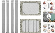 4Pcs Adjustable Bed Sheet Straps Clips, Elastic Mattress Sheet 4pcs Grey