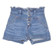 Wild Fable Womens Blue Denim Paperbag Waist Button Fly Jean Shorts Size 2