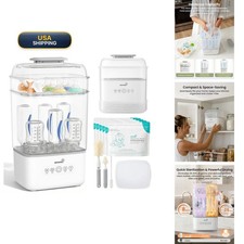 GROWSY Baby Bottle Sterilizer and Dryer, Space-Saving, Travel Set
