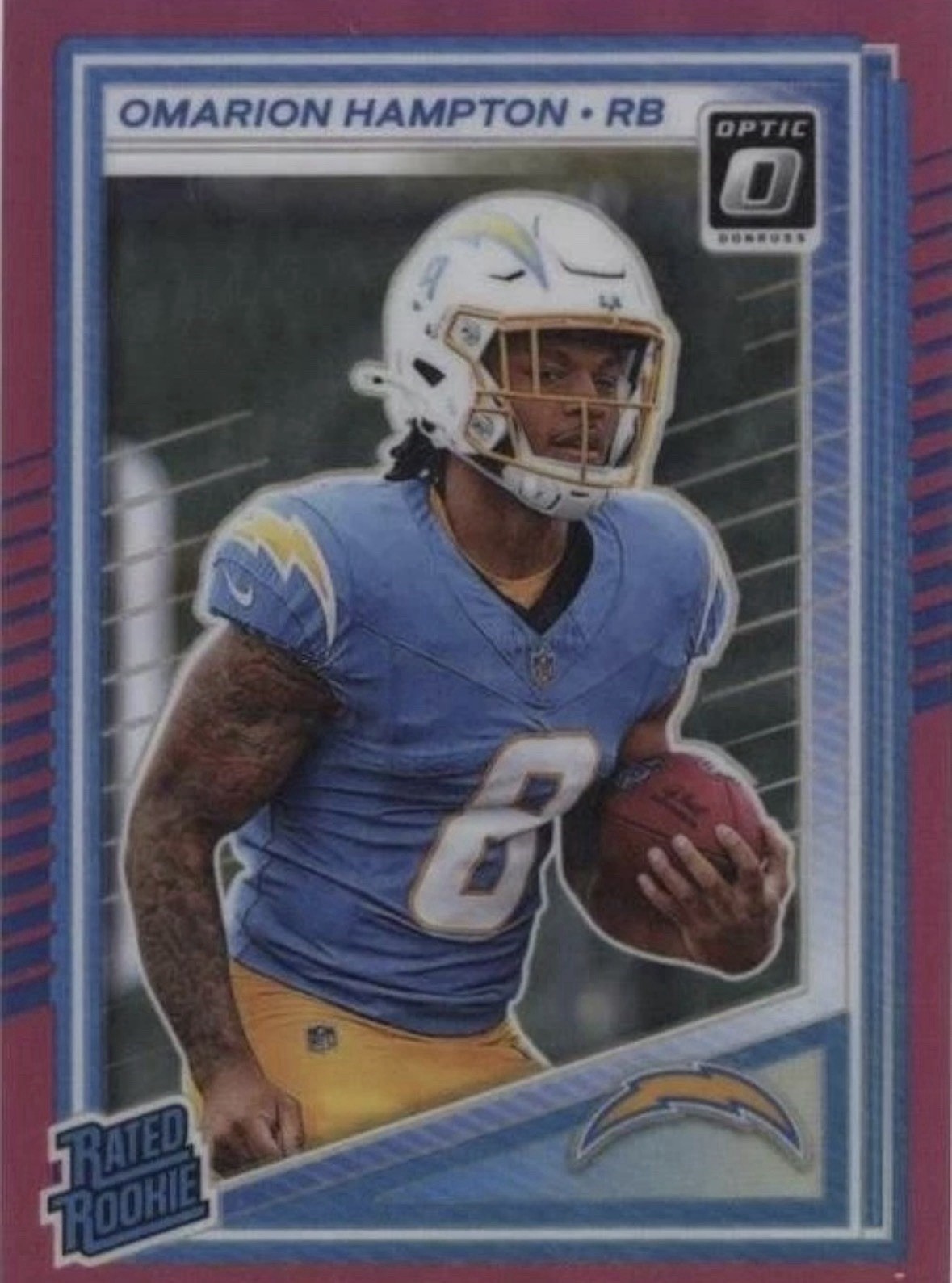 2025 Panini Donruss Optic - Rated Rookie Omarion Hampton #212 Pink Prizm (RC)