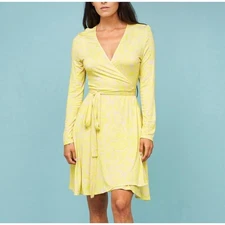 Rhode Maxine Wrap Dress Pastel Abstract Squiggle V-Neck Jersey Size Small NEW!