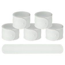 Silicone Slap Bracelets - 6Pcs Fitting for DIY Prizes 8.5" White