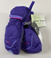 NWT Kids Head Mittens Purple/Violet Made With DuPont Sorona Size XXS W/Zip Sides