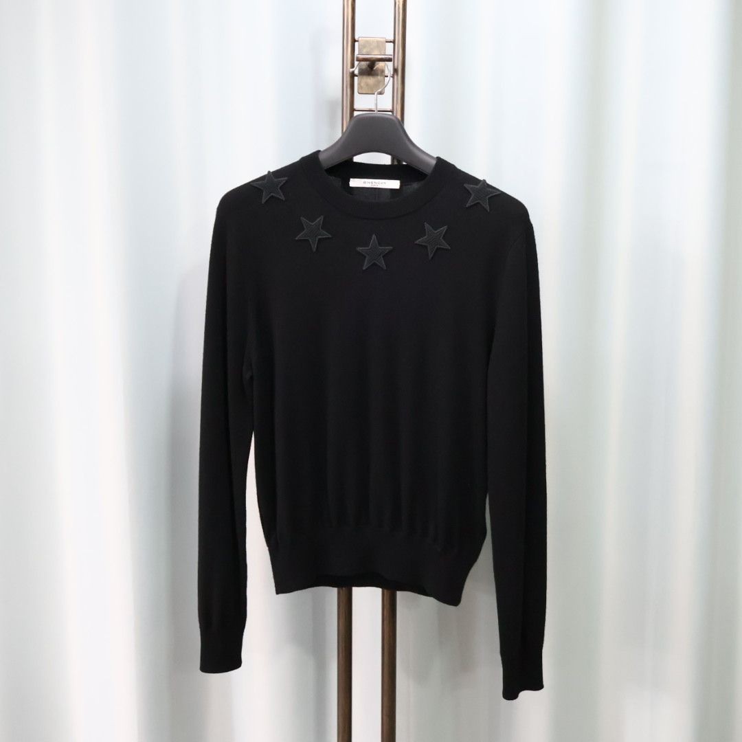 Givenchy Star Patch Black Wool Knit S/95 153457925 | eBay