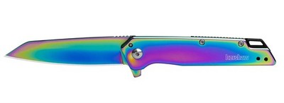 New Kershaw Misdirect Rainbow AO Plain Edge Tanto Folding Knife 1365RBW