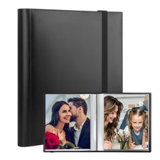 8.5x11 Black Photo Album Holds 68 Photos Art Portfolio Binder Picture Frame