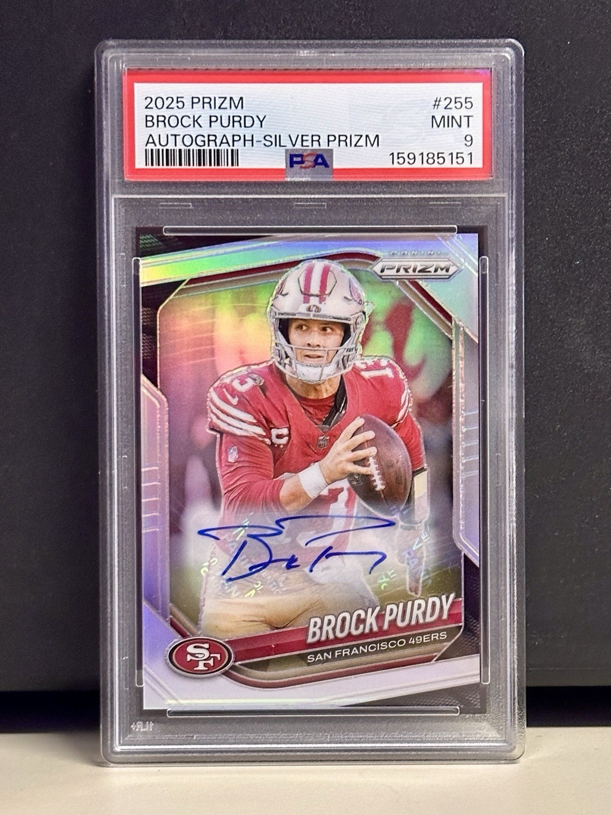 2025 Panini Prizm- Brock Purdy Silver Auto PSA 9 San Francisco 49ers view 1