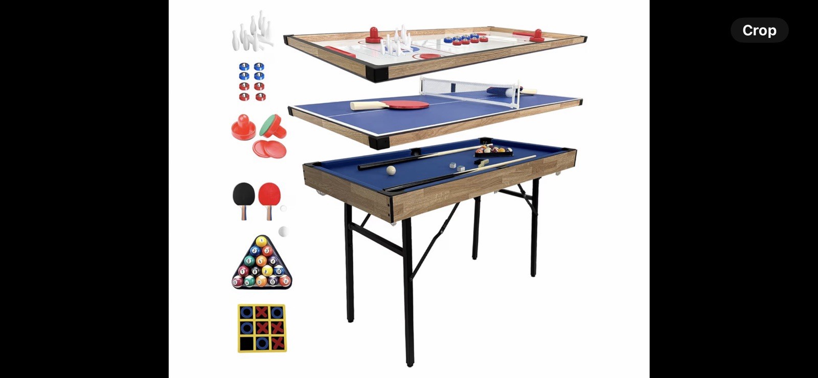 4 FT / 5 in 1 Multi Game Table Folding Pool Table.