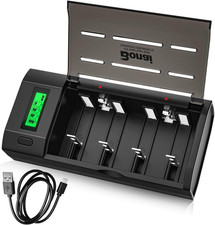 BONAI LCD Rechargeable Battery Charger for C, D, AA, AAA Battery (Ni-Mh or Ni-Cd