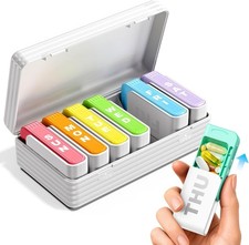 Daviky Weekly Pill Organizer 1 Time a Day, Travel Drawer-Style Pill Box for Dail