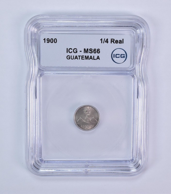 1900 Guatemala 1/4 Real MS68 ICG a7935