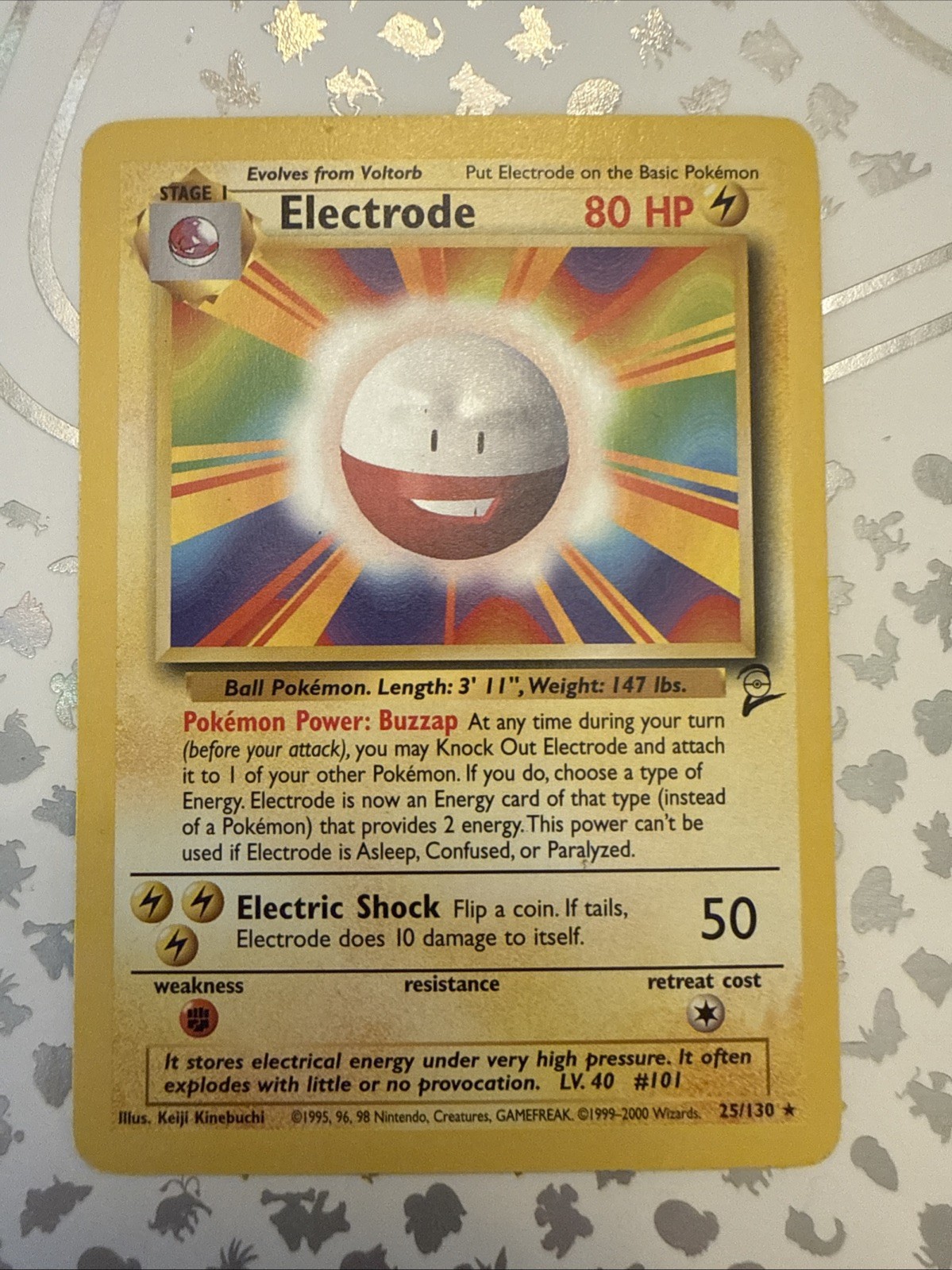 Pokémon TCG Electrode Regular Rare 25/130 Base Set 2 LP