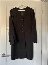 Black vintage Longline Blazer With Split Back And Sleeves  Round Neck Button Up
