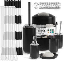 Bathroom Set - Black Bathroom Accessories Set, 20PC Bathroom Accessory Set, Show