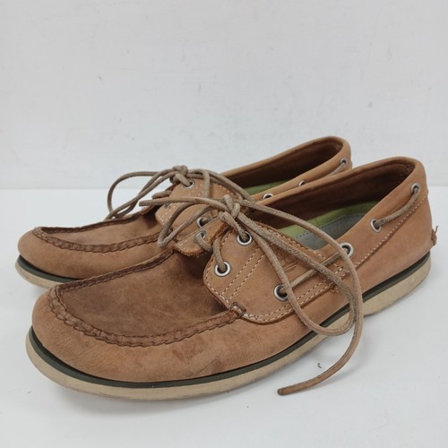 Timberland 71515 Deck Boat Shoes US10.5 UK9.5 Leather Brown Designer RMF07-ER