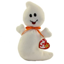RARE Ty Beanie Baby Spooky the Ghost 1995 Style 4090 PVC Pellets Tag Errors Mint
