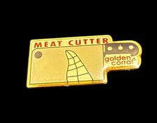 Golden Corral Meat Cutter Butcher Knife Employee Pin Vintage