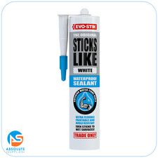 Evo-Stik Sticks Like SH*T, Waterproof Sealant Flexible, Mould Resist,White 290ml