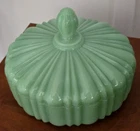 Fire King Anchor Hocking Jadeite Jadite Cafe Covered Candy Dish Jade ite--Read