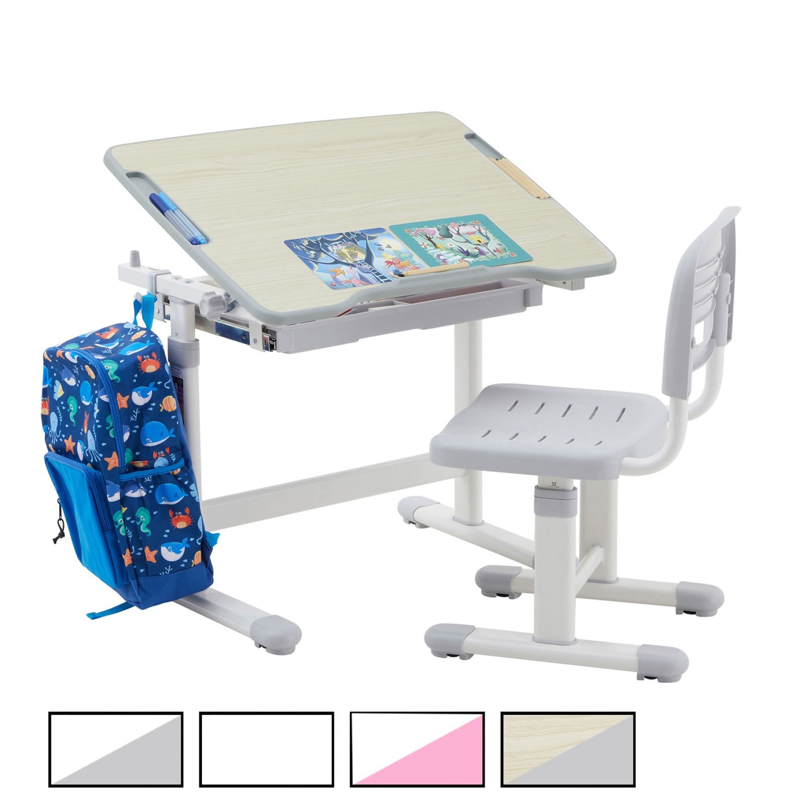 Ensemble bureau et chaise enfant lavable pour chambre de petite taille