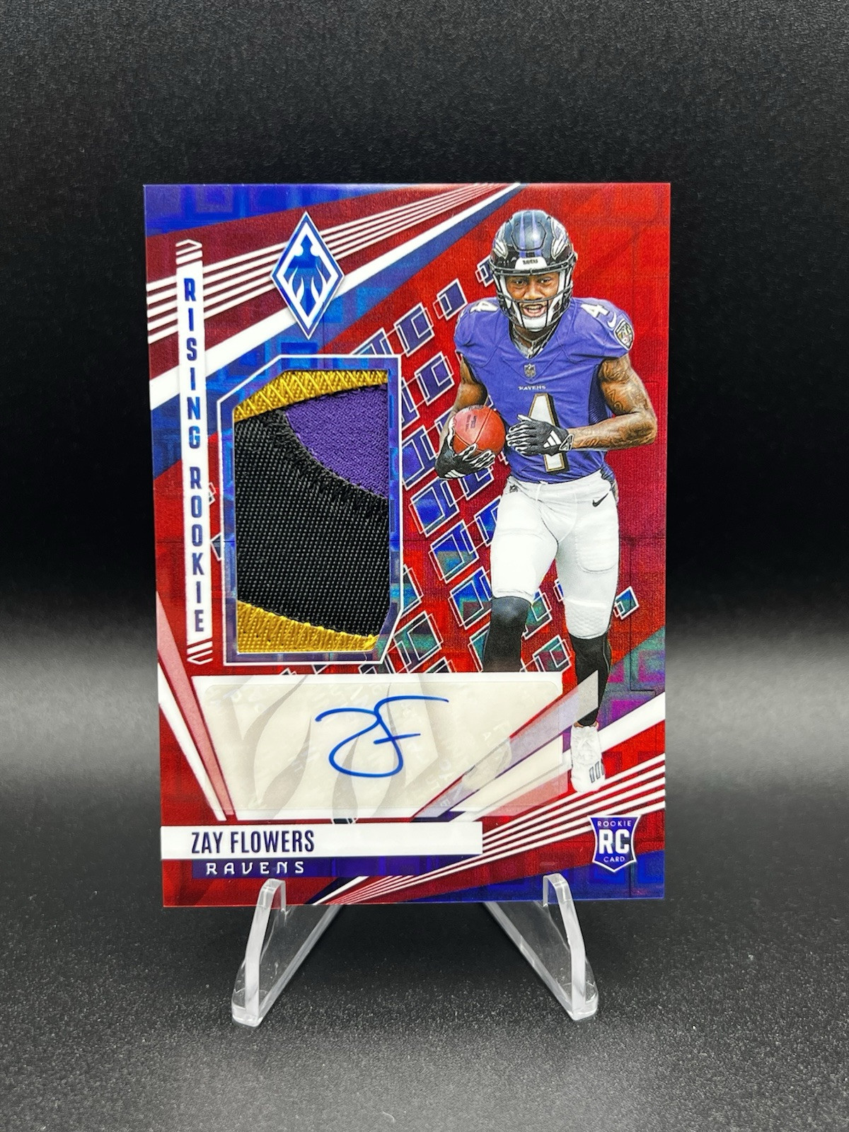 2023 Phoenix Zay Flowers Rising Rookie Material Signatures Red Pandora 2/25