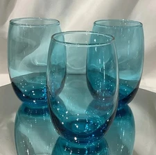 Cristar Tortoise Blue Stemless Wine Water Cocktail Glass - Set of 3