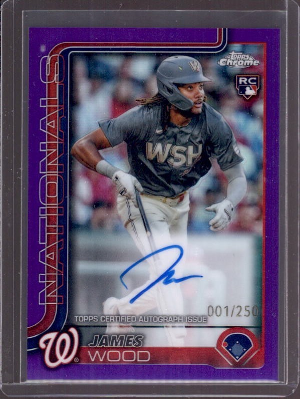 James Wood 2025 Topps Chrome #RA-JWO Rookie Autographs - Purple