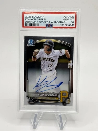 2025 Bowman Chrome KONNOR GRIFFIN Prospect Auto RC PSA 10 PIRATES
