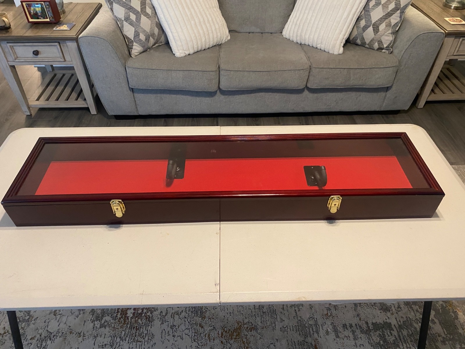 Display Case for Gun or Sword Cherry Wood