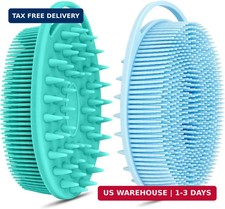 2PCS Silicone Body Scrubber, Premium Silicone Loofah for Women Men and Kids, Gen